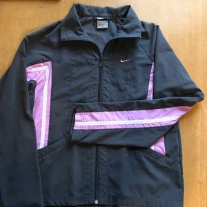 Nike -thin jacket- gray and pink -activewear Small